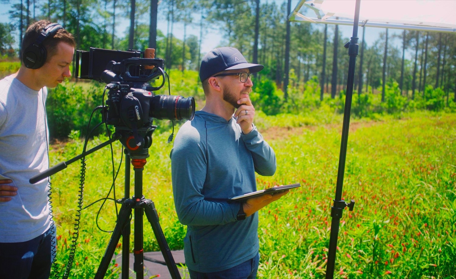 Ryan Koral on set behind the camera