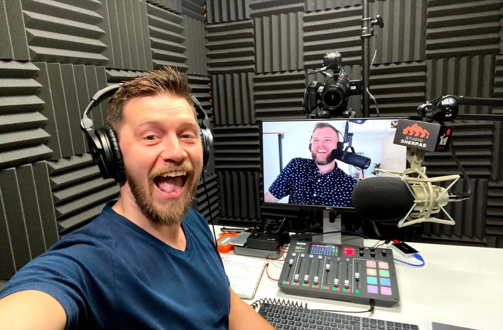 Ryan Koral recording the Grow Your Video Business podcast